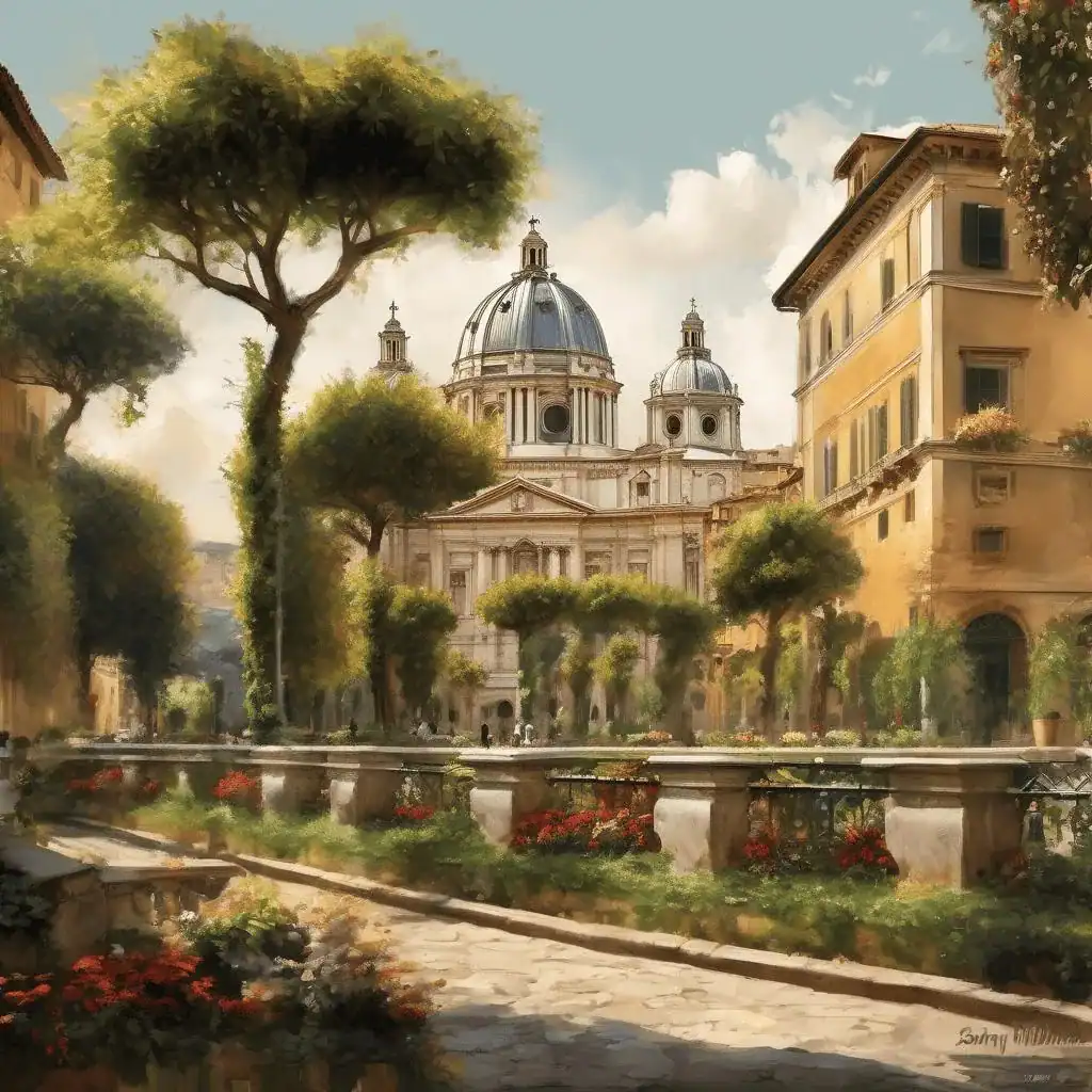Santa Maria Maggiore seen from the Gardens – Penry Williams